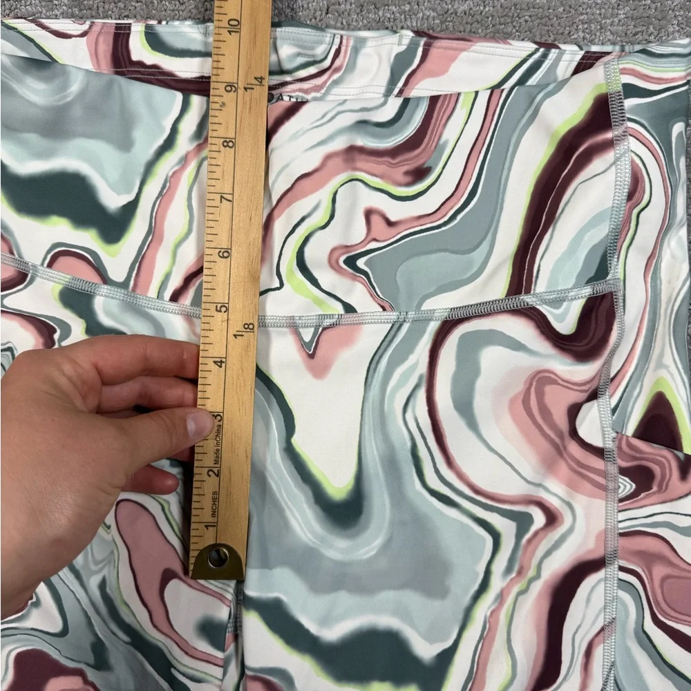 Athleta Multicolor Marble-Print Athletic Shorts - Pink, Green, Gray - Picture 5 of 7